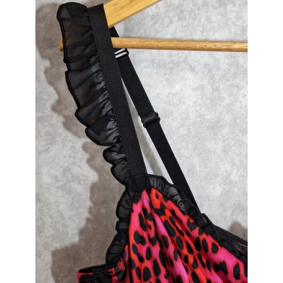 Torrid Betsy Johnson Leopard Print Satin Bodysuit Plus Sz 2x 18-20 V-Day Sexy - Picture 9 of 12